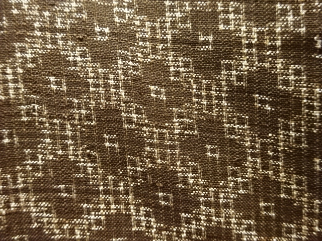 JAPANESE KIMONO / ANTIQUE KIMONO / SILK / DORO OSHIMA TSUMUGI / WOVEN DIAGONAL GRID